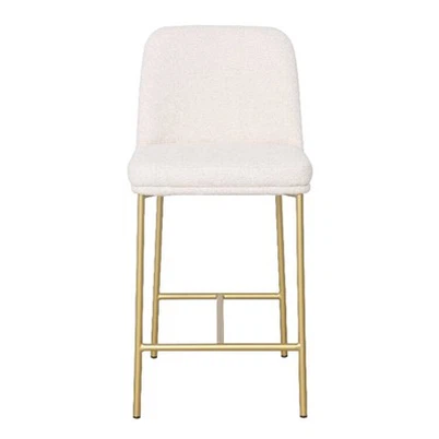 Armless Golden Leg KD Structure White Barstol