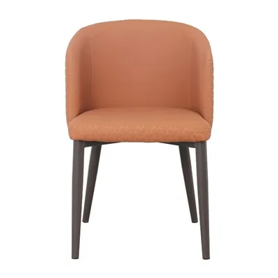 Spisebordsstol i imiteret læder i metal