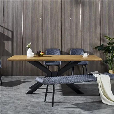 Wood Grain Bordplade Metal Ben Bord